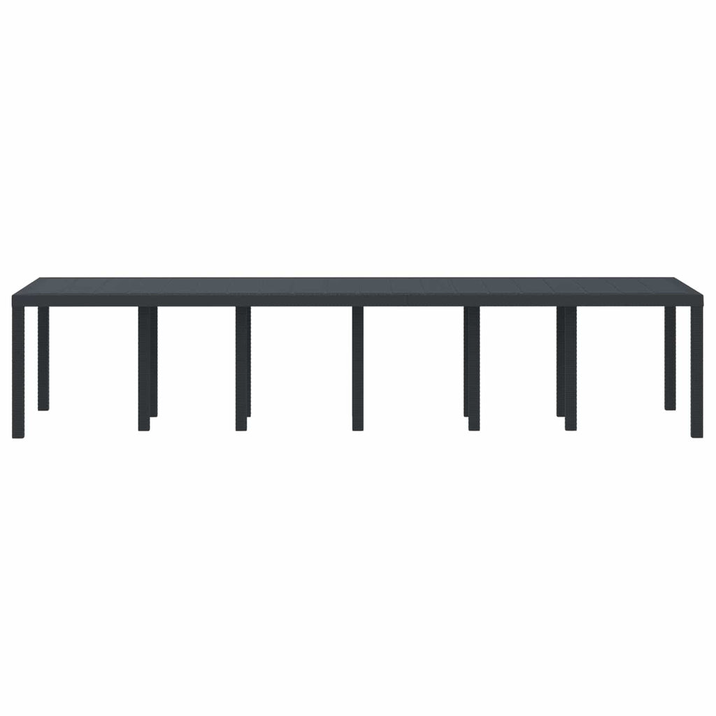 vidaXL Stół Ogrodowy Antracyt 350 x 100 x 74 cm polirattan