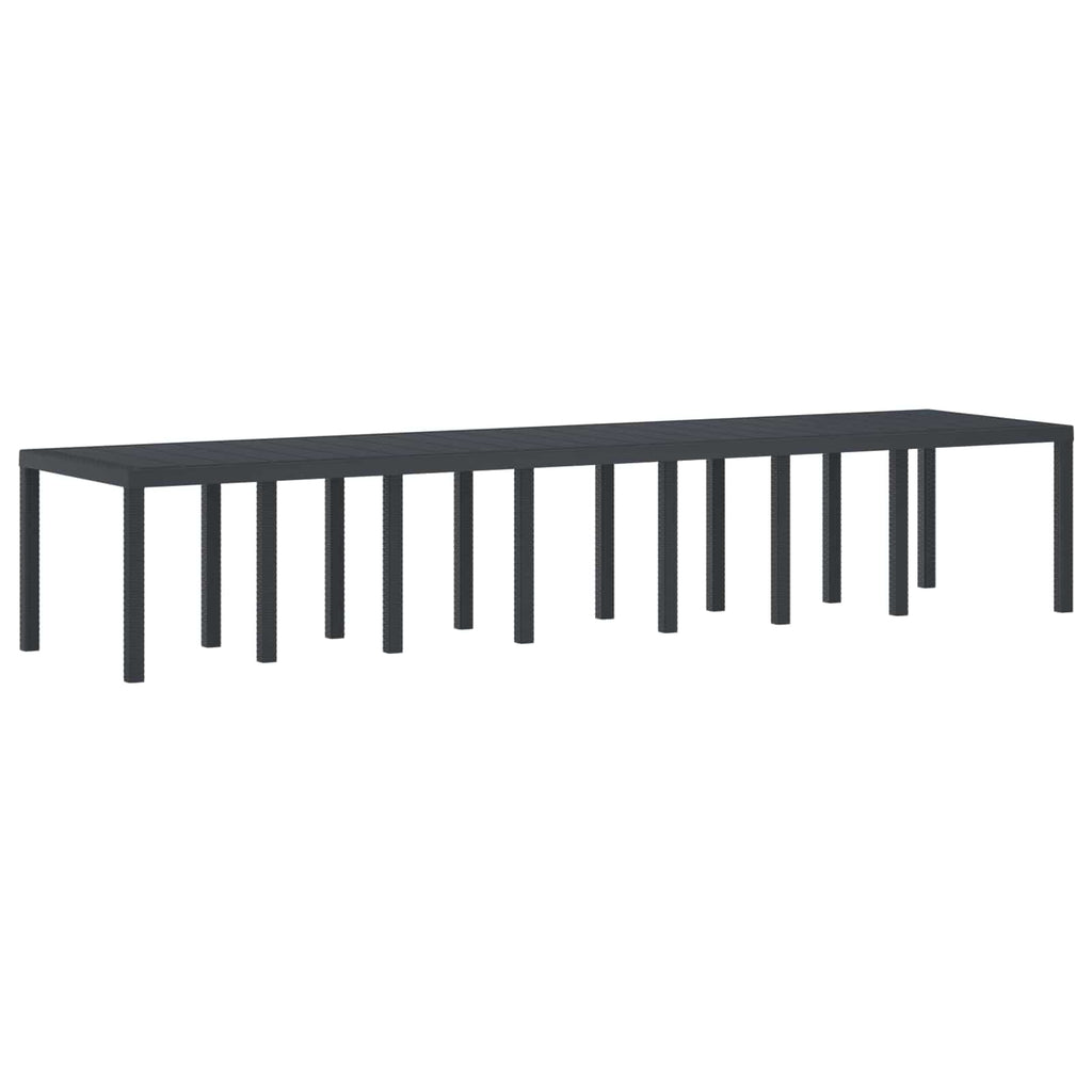 vidaXL Stół Ogrodowy Antracyt 400 x 100 x 73 cm polirattan