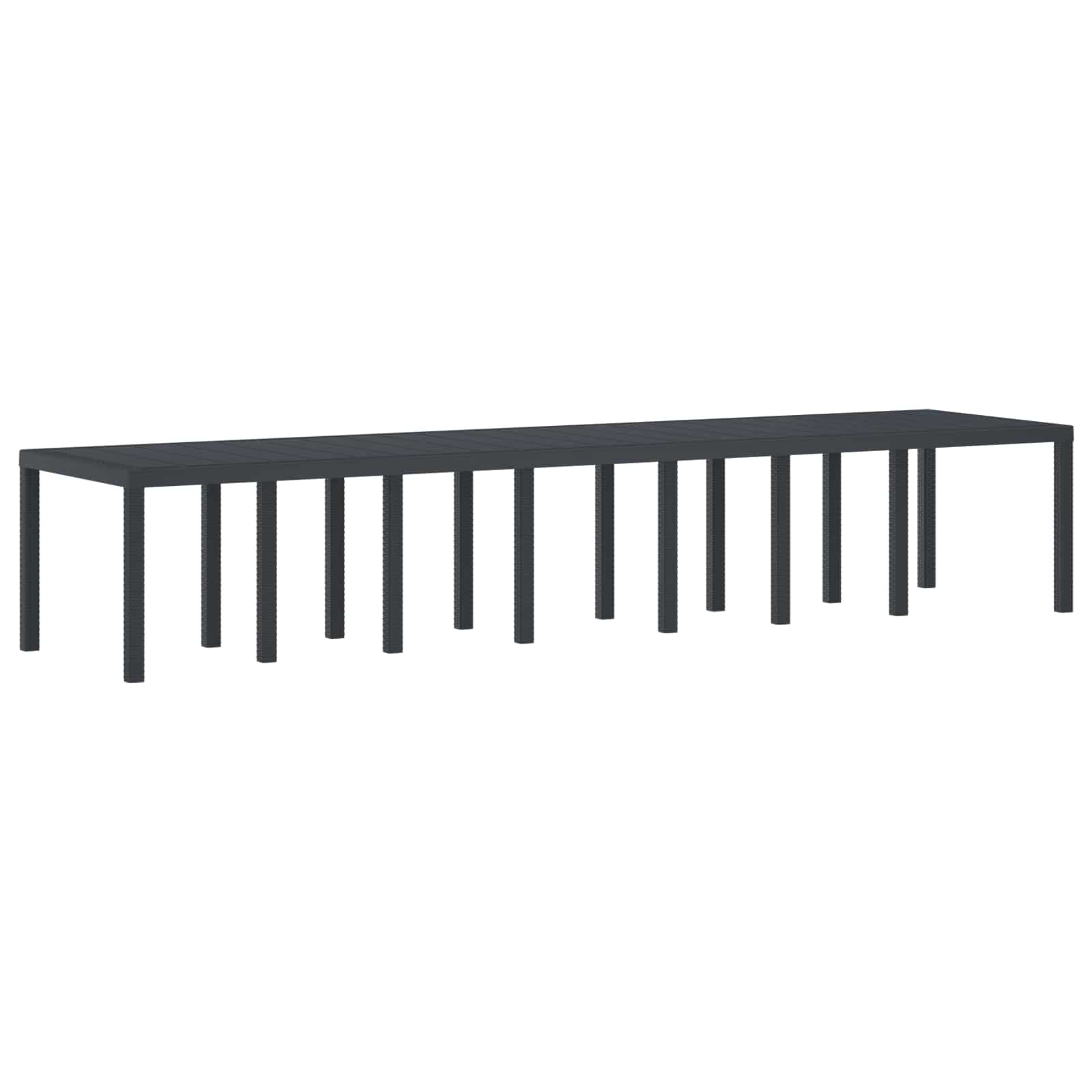 vidaXL Stół Ogrodowy Antracyt 400 x 100 x 73 cm polirattan