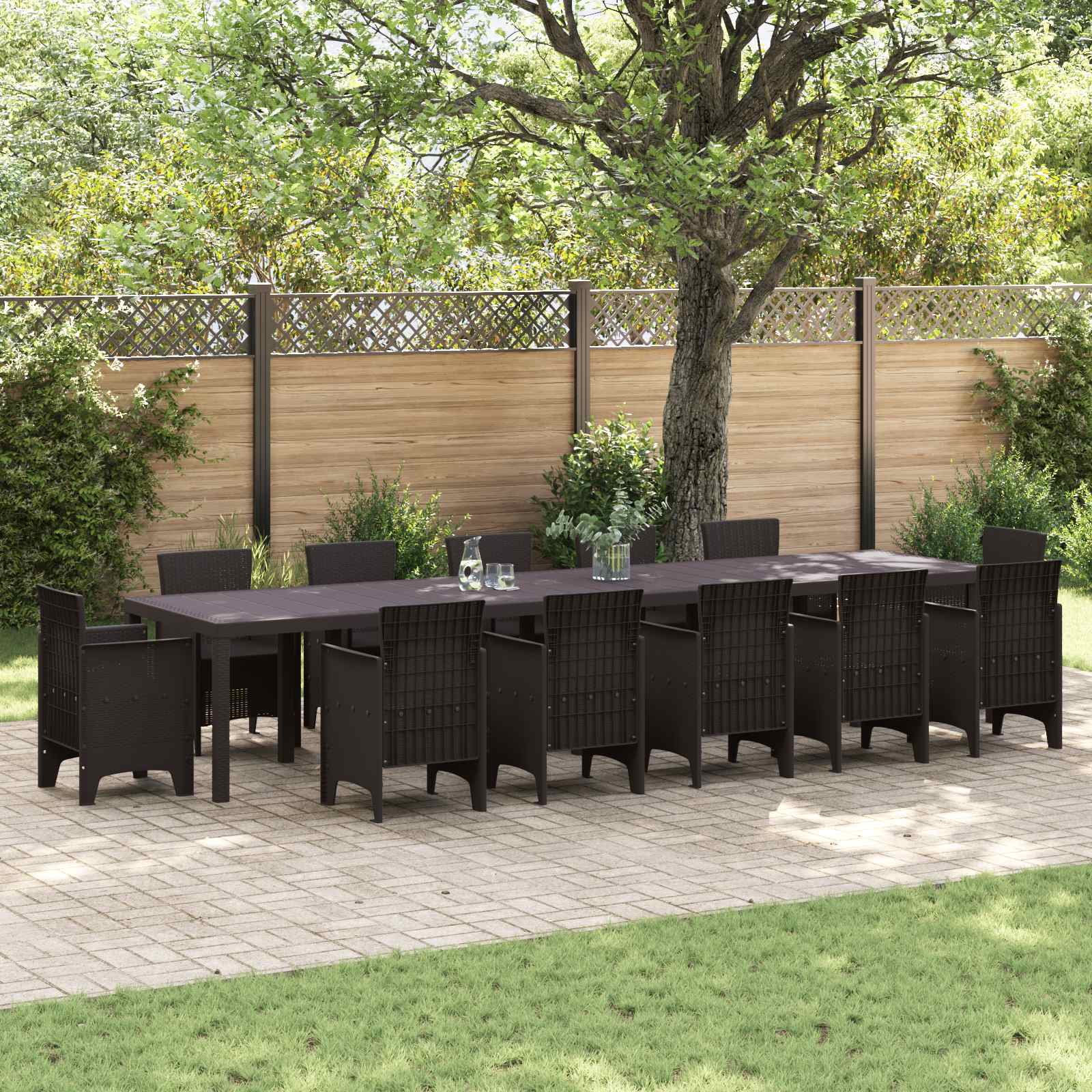 vidaXL Stół Ogrodowy Brązowy 400 x 100 x 73 cm polirattan