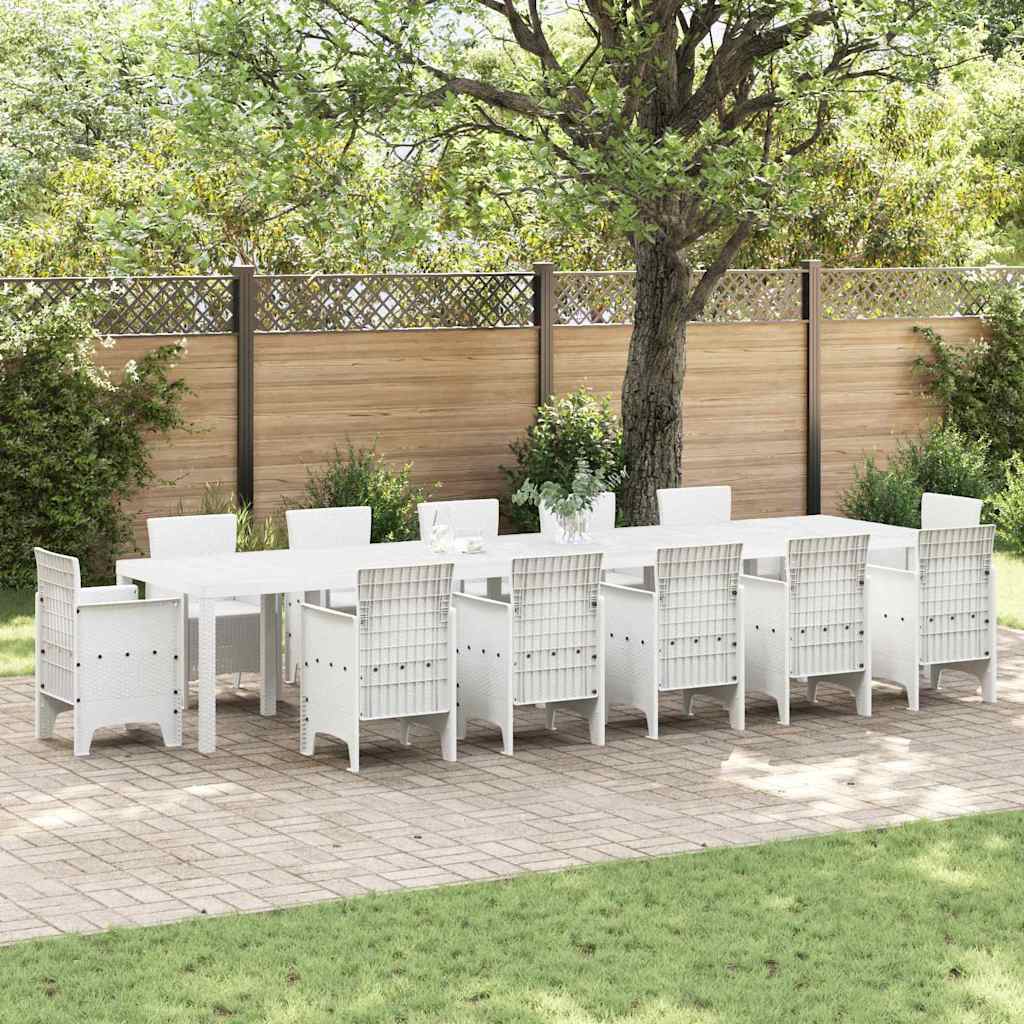 vidaXL Stół Ogrodowy Biały 400 x 100 x 73 cm polirattan