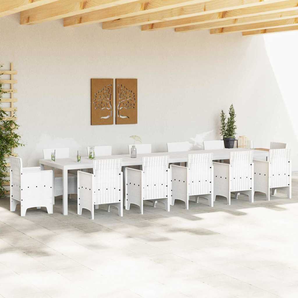 vidaXL Stół Ogrodowy Biały 400 x 100 x 73 cm polirattan