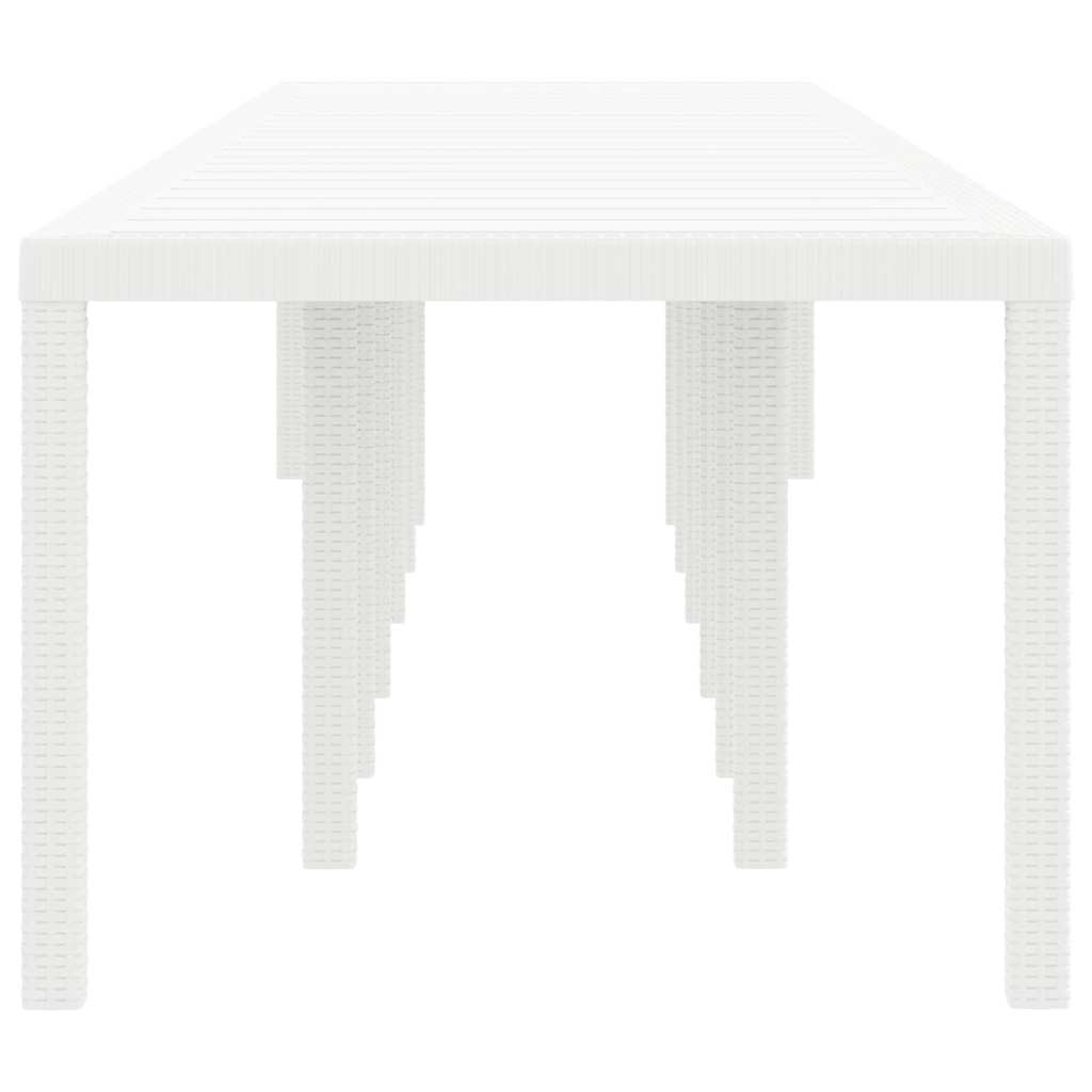 vidaXL Stół Ogrodowy Biały 400 x 100 x 73 cm polirattan