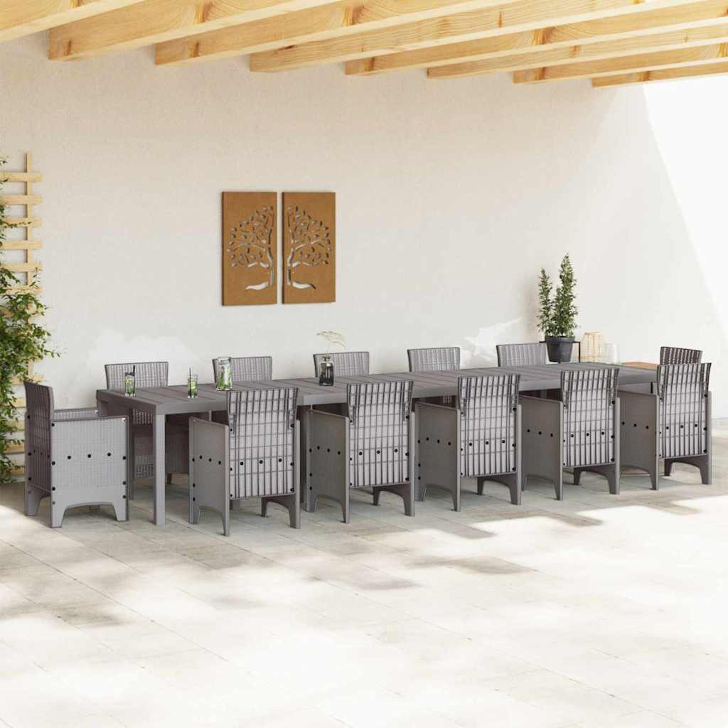 vidaXL Stół Ogrodowy Jasnoszary 400 x 100 x 73 cm polirattan