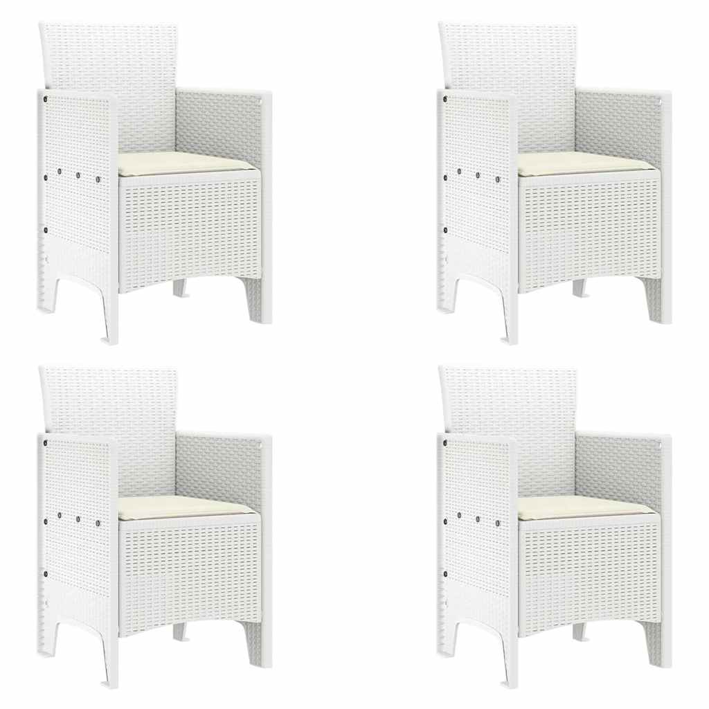 vidaXL Zestaw do jadalni w ogrodzie 5 szt. Biały polipropylen