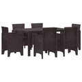 vidaXL Zestaw do jadalni w ogrodzie 7 pcs Brązowy Rattan Polt