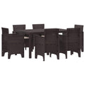 vidaXL Zestaw do jadalni w ogrodzie 7 pcs Brązowy Rattan Polt