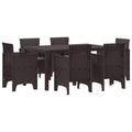 vidaXL Zestaw do jadalni w ogrodzie 7 pcs Brązowy Rattan Polt