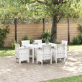 vidaXL Zestaw do jadalni w ogrodzie 7 pcs Biały Rattan Polt