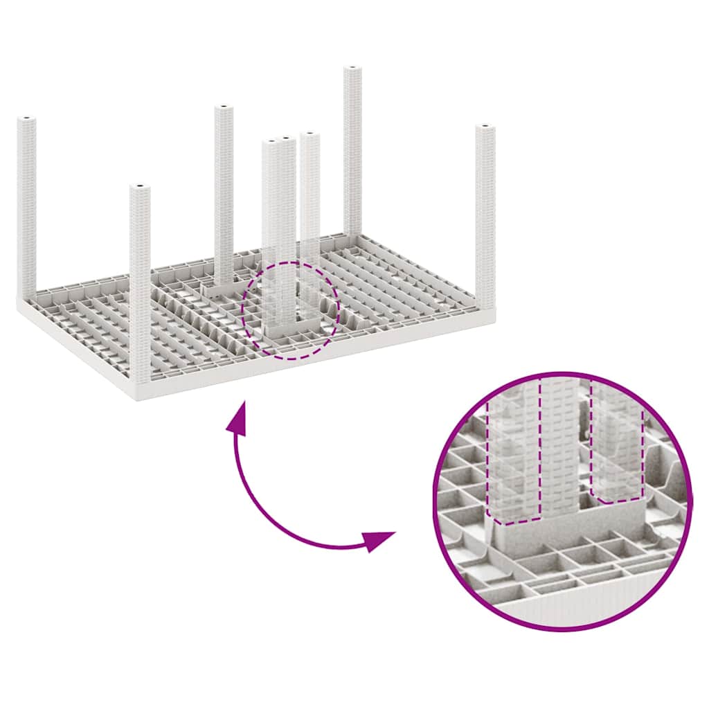 vidaXL Zestaw do jadalni w ogrodzie 7 pcs Biały Rattan Polt