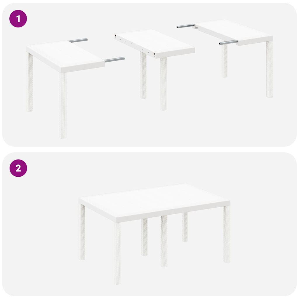 vidaXL Zestaw do jadalni w ogrodzie 7 pcs Biały Rattan Polt
