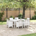 vidaXL Zestaw do jadalni w ogrodzie 7 pcs Biały Rattan Polt