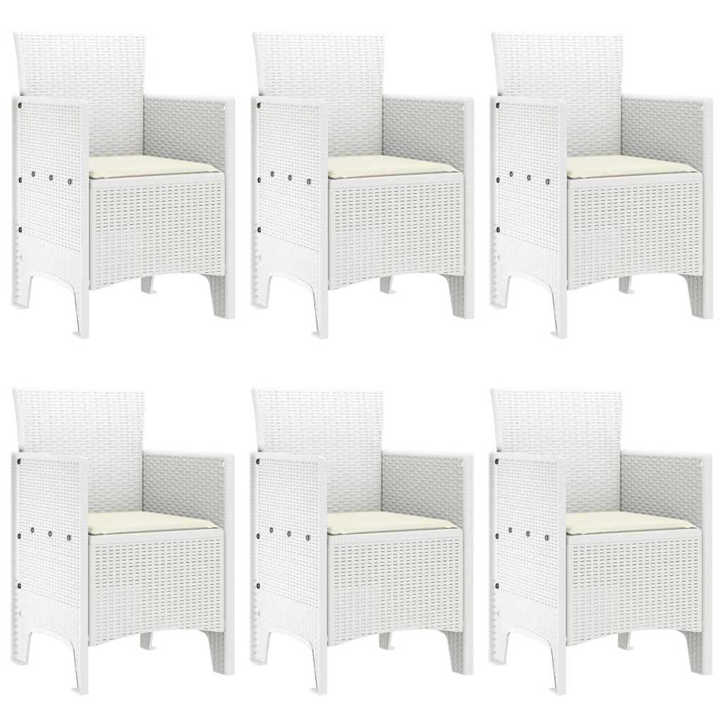 vidaXL Zestaw do jadalni w ogrodzie 7 pcs Biały Rattan Polt