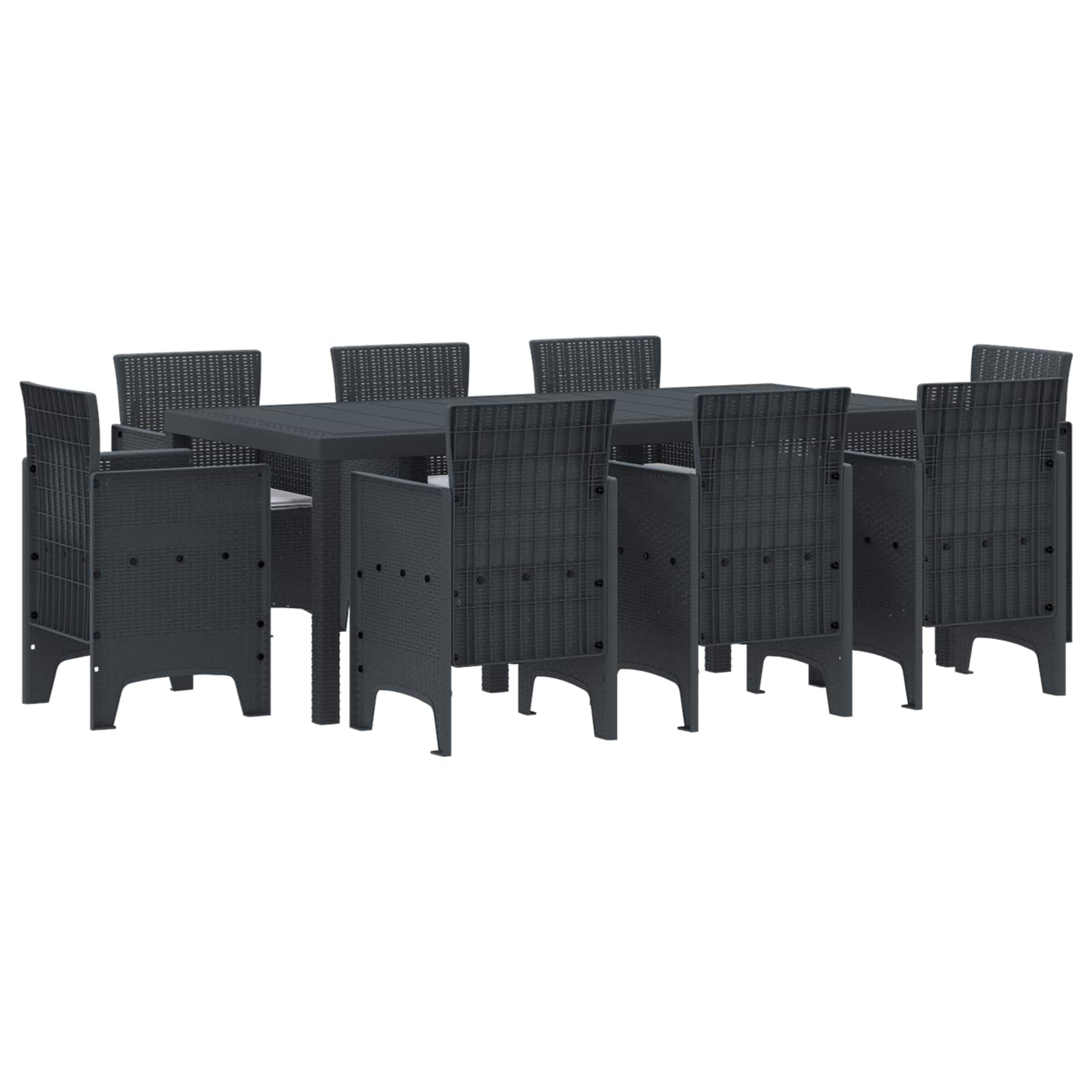 vidaXL Zestaw do jadalni w ogrodzie 9 pcs antracytowy polipropylen