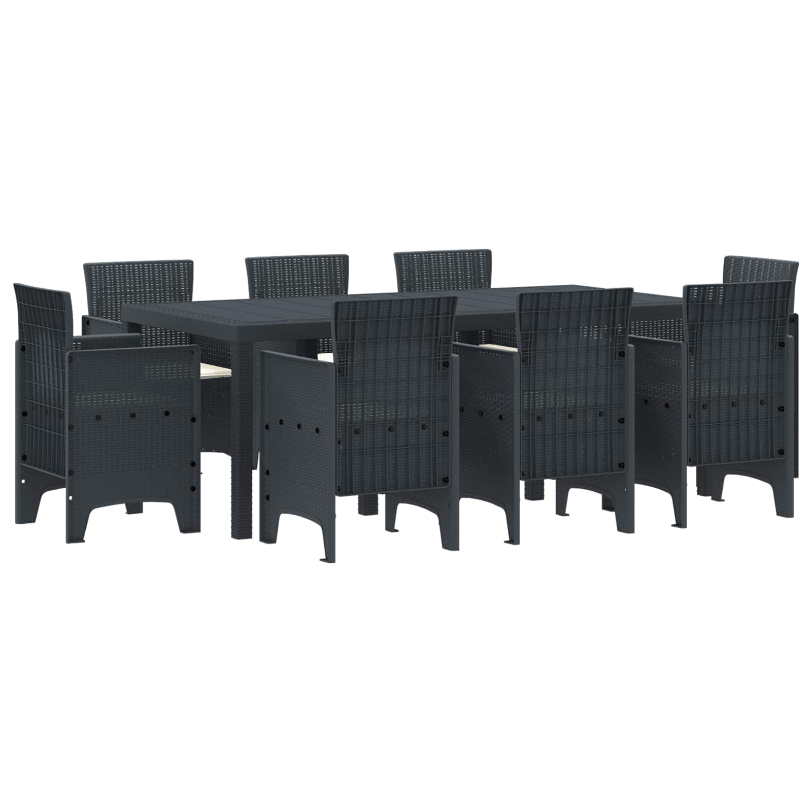 vidaXL Zestaw do jadalni w ogrodzie 9 pcs antracytowy polipropylen