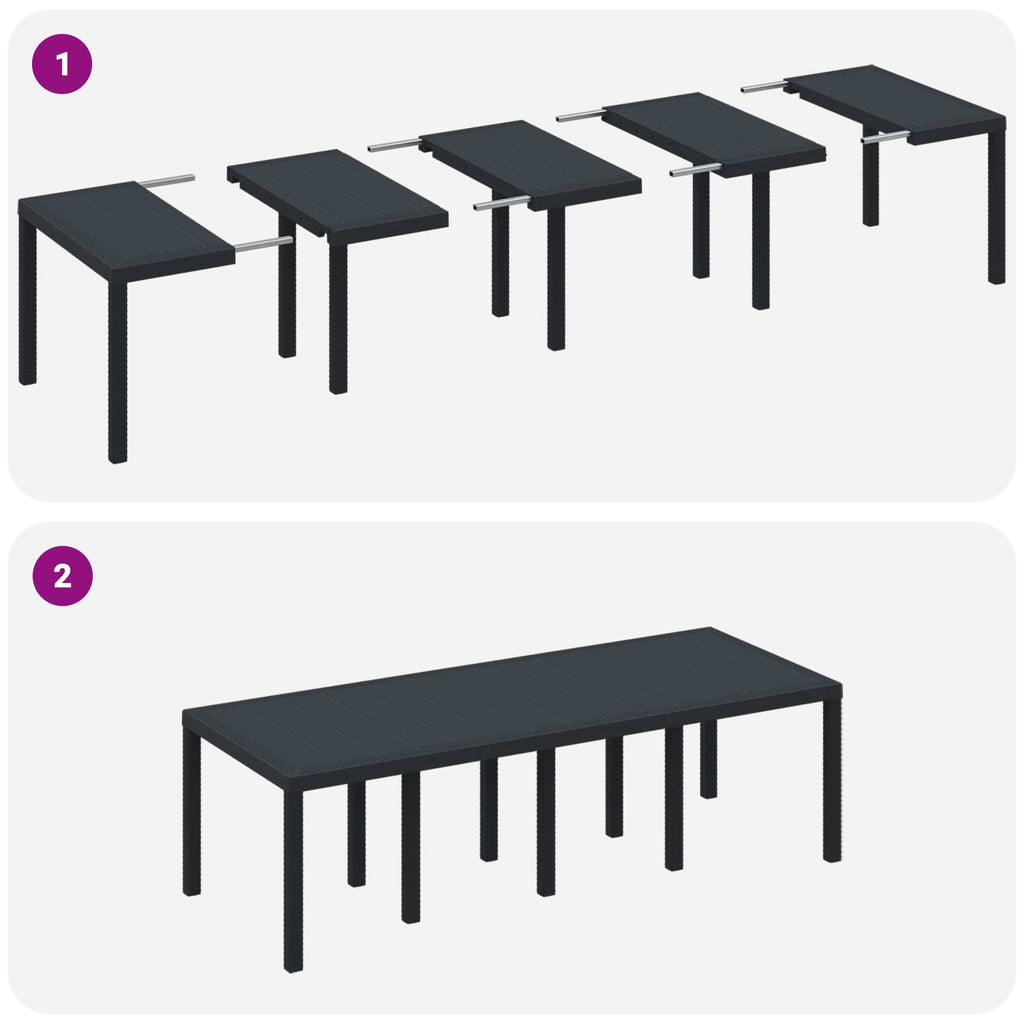 vidaXL Zestaw do jadalni w ogrodzie 11 szt. Antracyt polipropylen