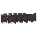 vidaXL Zestaw do jadalni w ogrodzie 13 pcs Brązowy i Taupe Polirattan