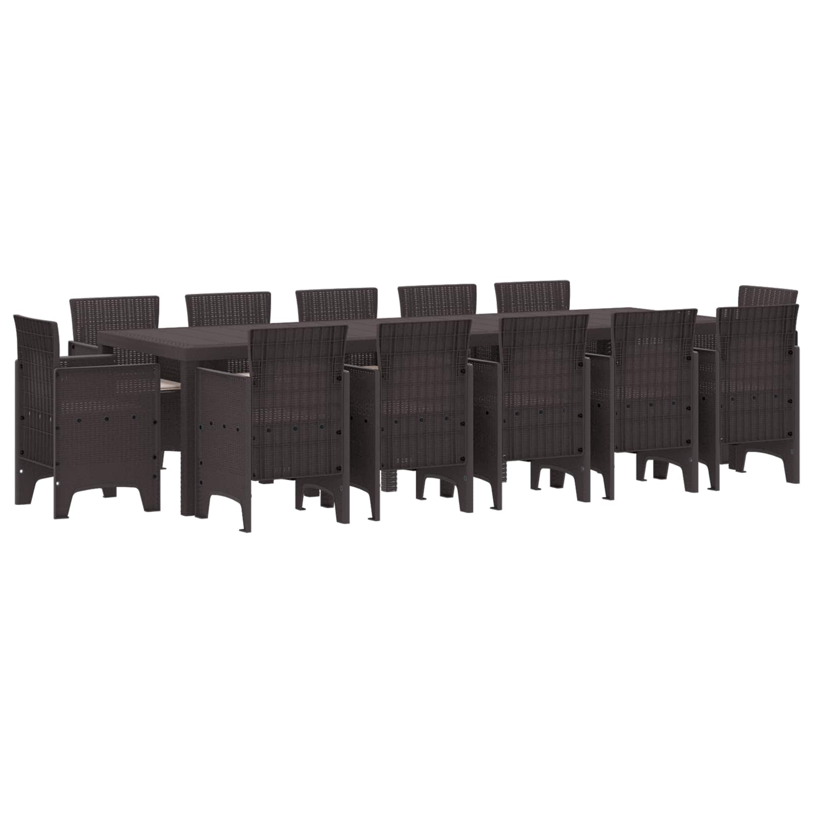 vidaXL Zestaw do jadalni w ogrodzie 13 pcs Brązowy i Taupe Polirattan