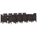 vidaXL Zestaw do jadalni w ogrodzie z poduszką 13 pcs Brązowy rattan