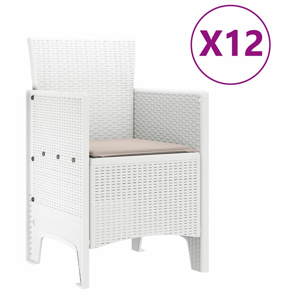 vidaXL Zestaw do jadalni w ogrodzie 13 pcs Biały i jasnoszary