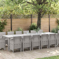 vidaXL Zestaw do jadalni w ogrodzie 15 pcs Jasnoszary Rattan Polt