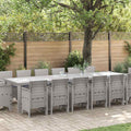 vidaXL Zestaw do jadalni w ogrodzie 15 pcs Jasnoszary Rattan Polt
