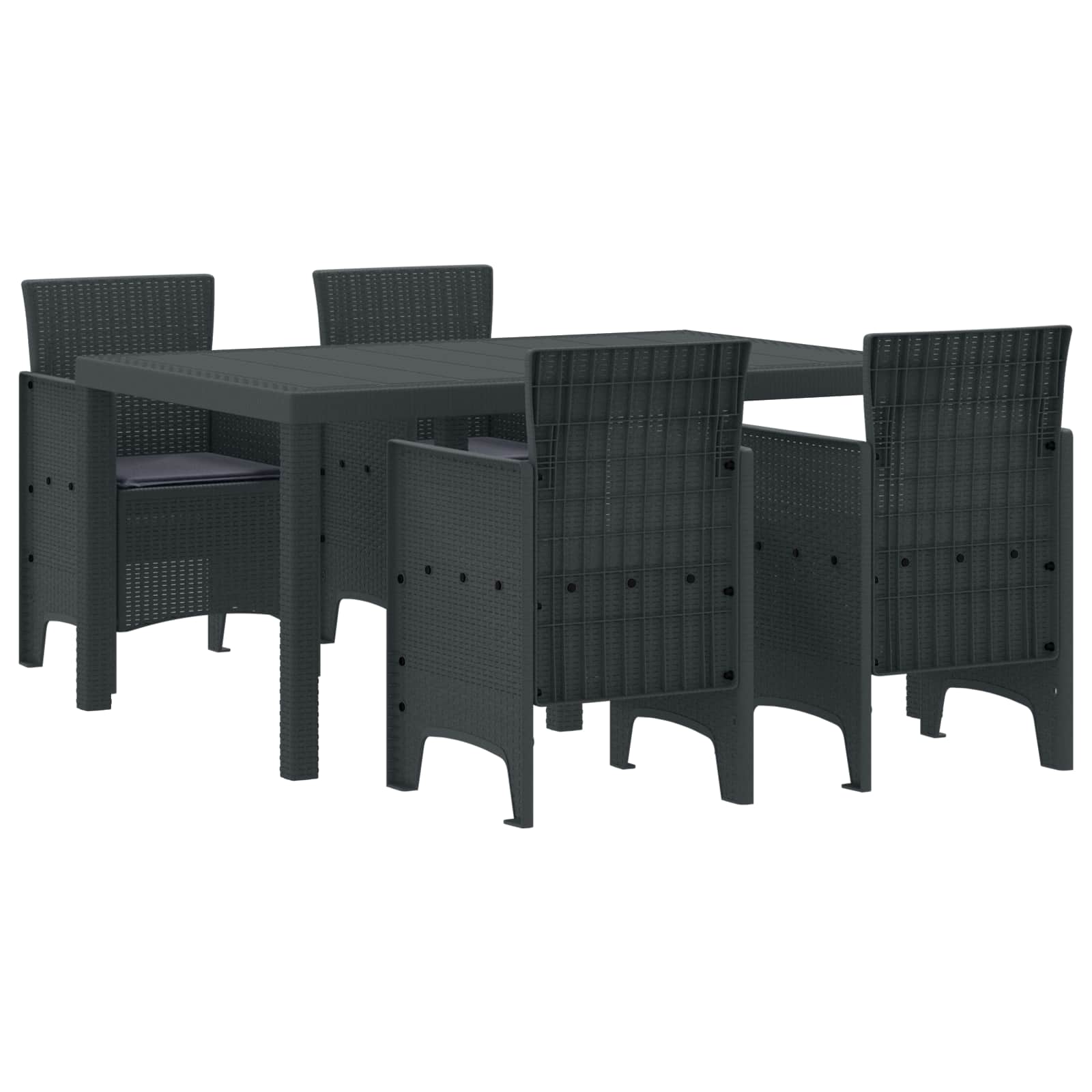 vidaXL Zestaw do jadalni w ogrodzie 5 szt. Antracyt Rattan Polt