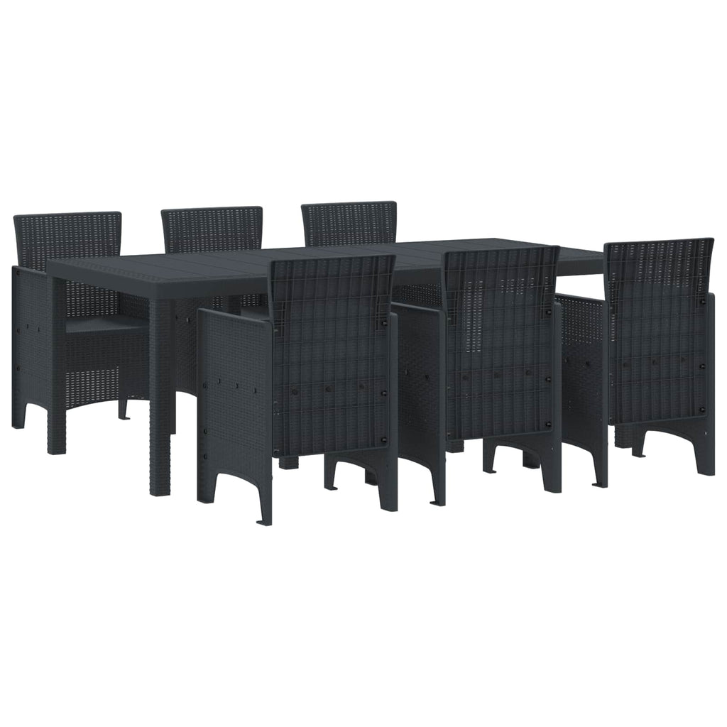 vidaXL Zestaw do jadalni w ogrodzie 7 pcs antracytowy polipropylen