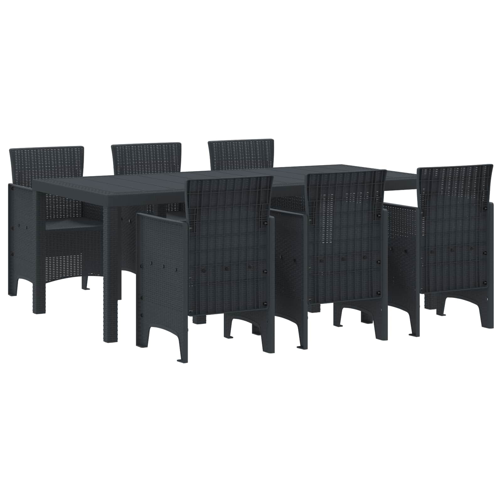 vidaXL Zestaw do jadalni w ogrodzie 7 pcs antracytowy polipropylen