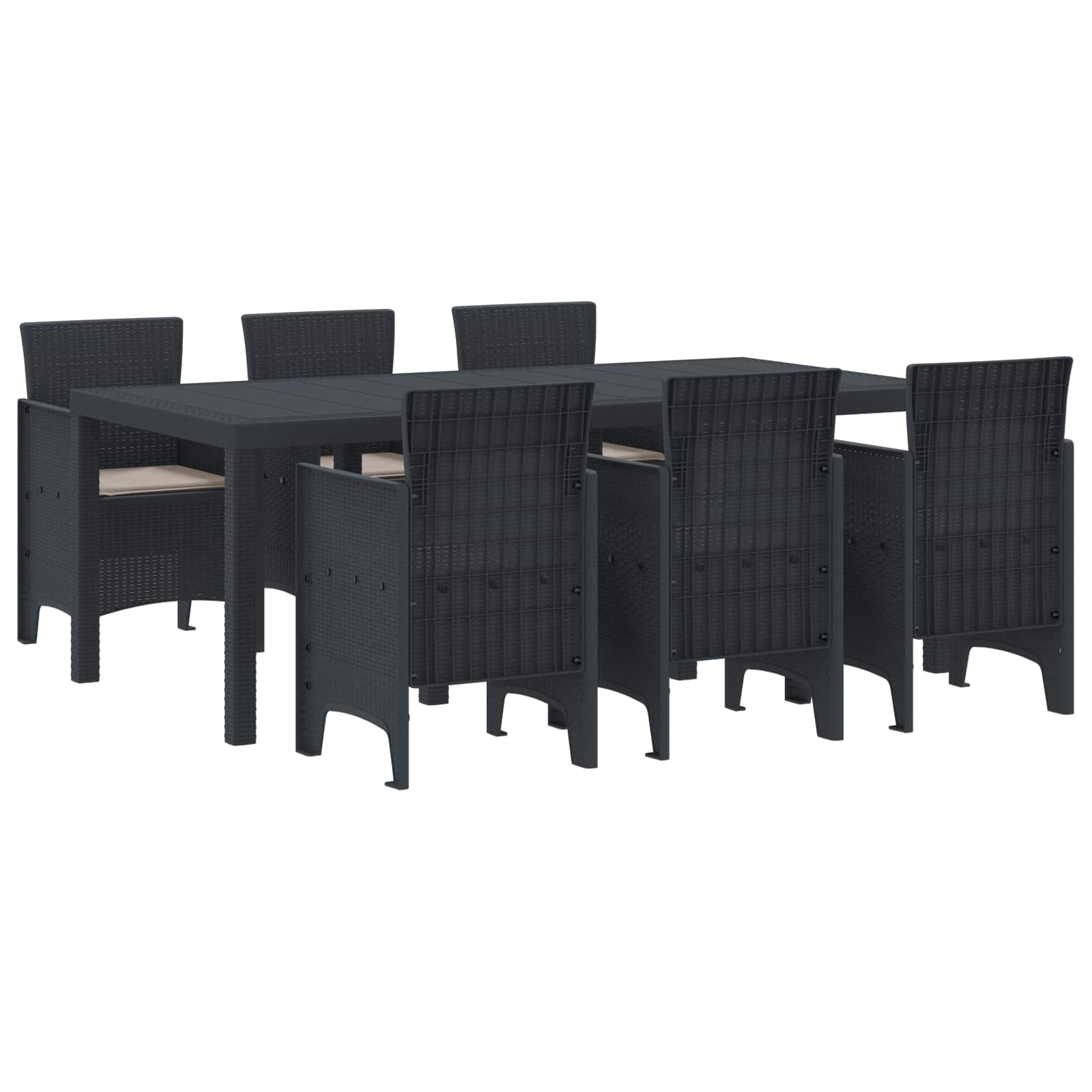 vidaXL Zestaw do jadalni w ogrodzie 7 pcs antracytowy polipropylen