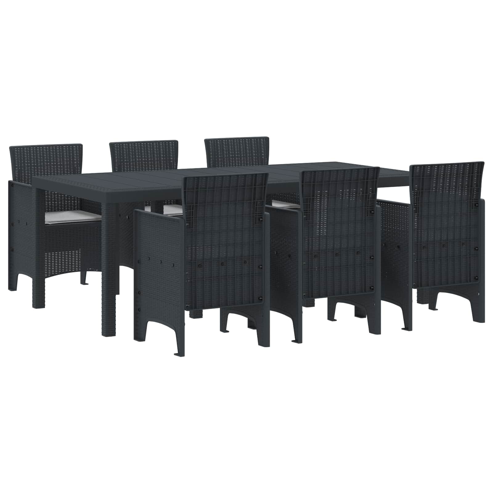 vidaXL Zestaw do jadalni w ogrodzie 7 pcs antracytowy polipropylen