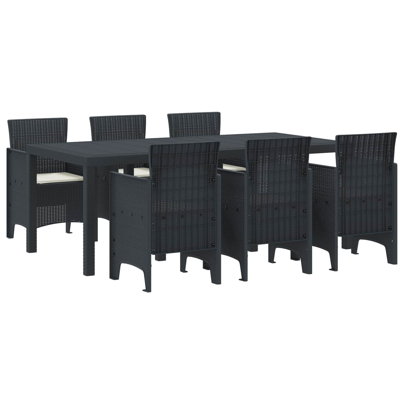 vidaXL Zestaw do jadalni w ogrodzie 7 pcs antracytowy polipropylen