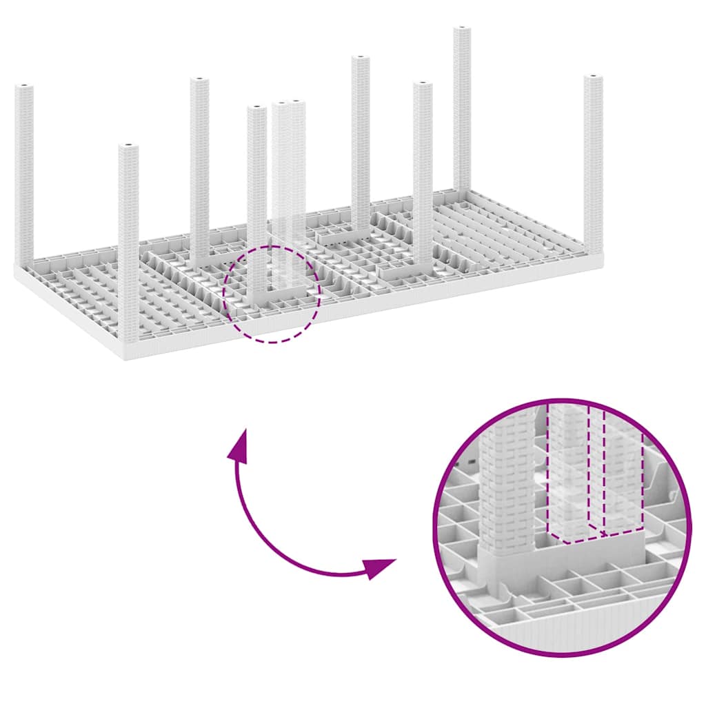 vidaXL Zestaw do jadalni w ogrodzie 7 pcs Biały polipropylen