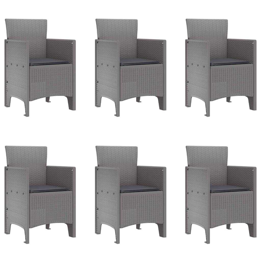 vidaXL Zestaw do jadalni w ogrodzie 7 pcs Jasnoszary polipropylen