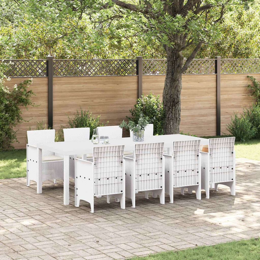 vidaXL Zestaw do jadalni w ogrodzie 9 szt. Jasnoszary polipropylen