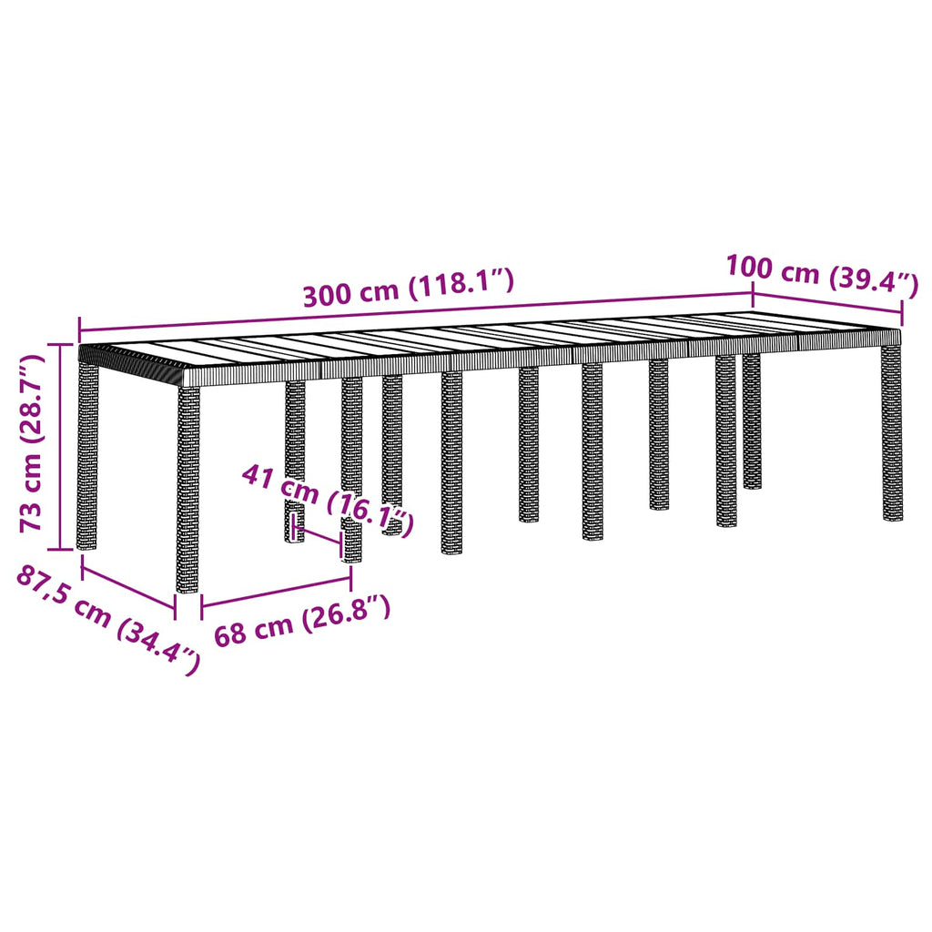 vidaXL Zestaw do jadalni w ogrodzie 11 szt. Brązowy i Kremowy rattan