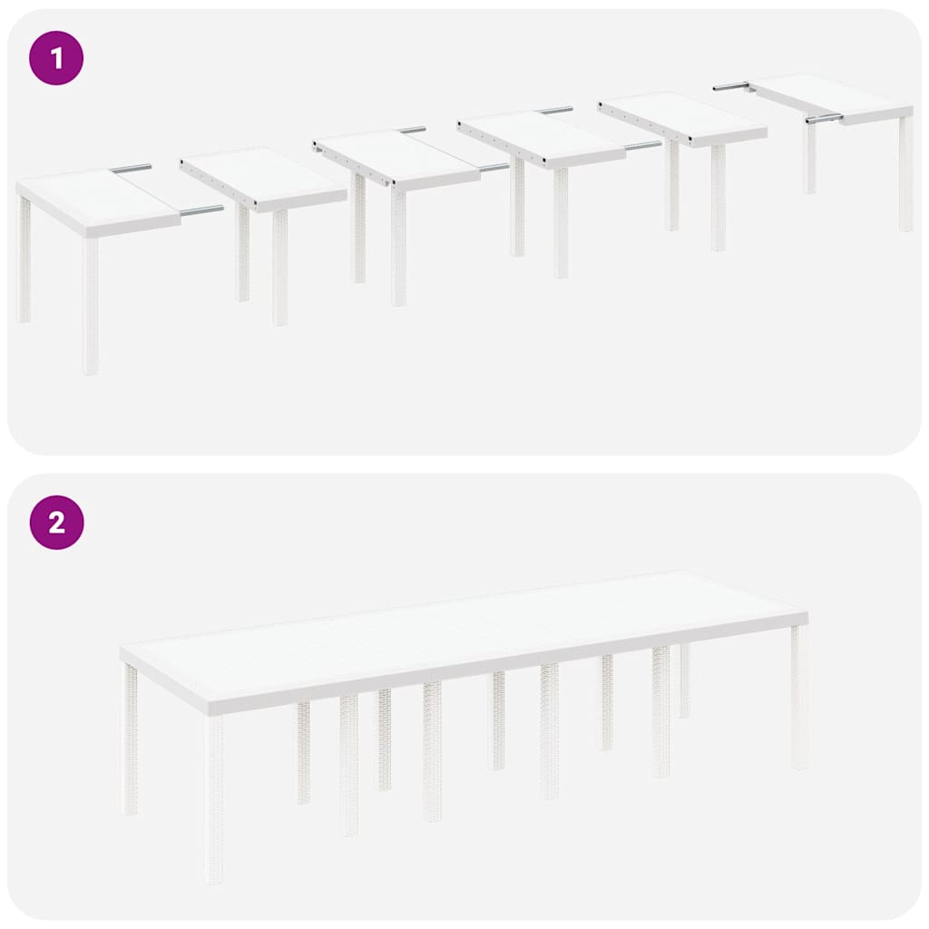vidaXL Zestaw do jadalni w ogrodzie 11 pcs Biały i jasnoszary