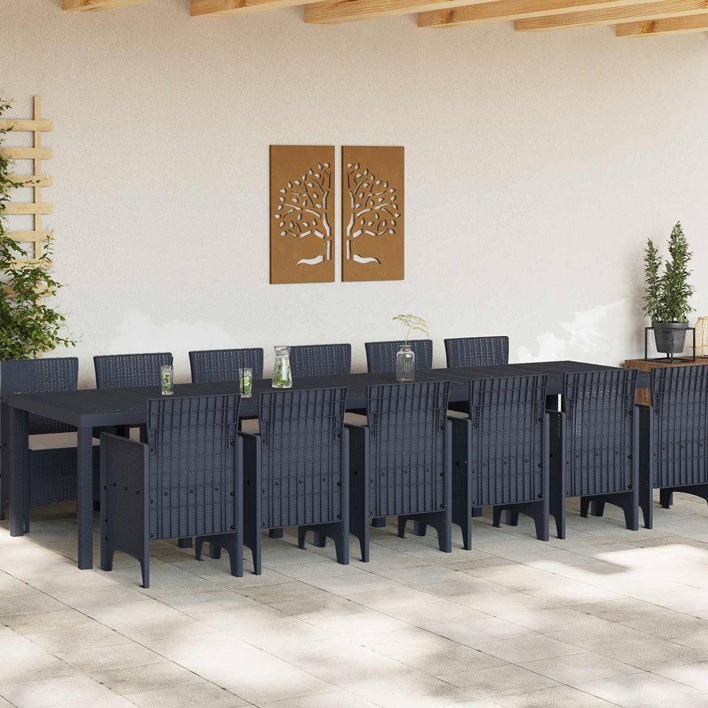 vidaXL Zestaw do jadalni w ogrodzie 13 szt. Antracyt Rattan Polt