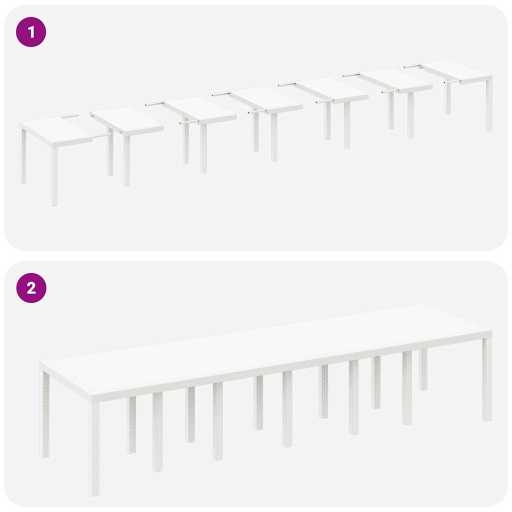 vidaXL Zestaw do jadalni w ogrodzie 13 pcs Biały Rattan Polt