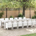 vidaXL Zestaw do jadalni w ogrodzie 13 pcs Biały Rattan Polt