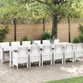 vidaXL Zestaw do jadalni w ogrodzie 13 pcs Biały Rattan Polt