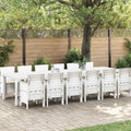 vidaXL Zestaw do jadalni w ogrodzie 13 pcs Biały Rattan Polt