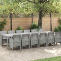 vidaXL Zestaw do jadalni w ogrodzie 13 pcs Jasnoszary Rattan Polt
