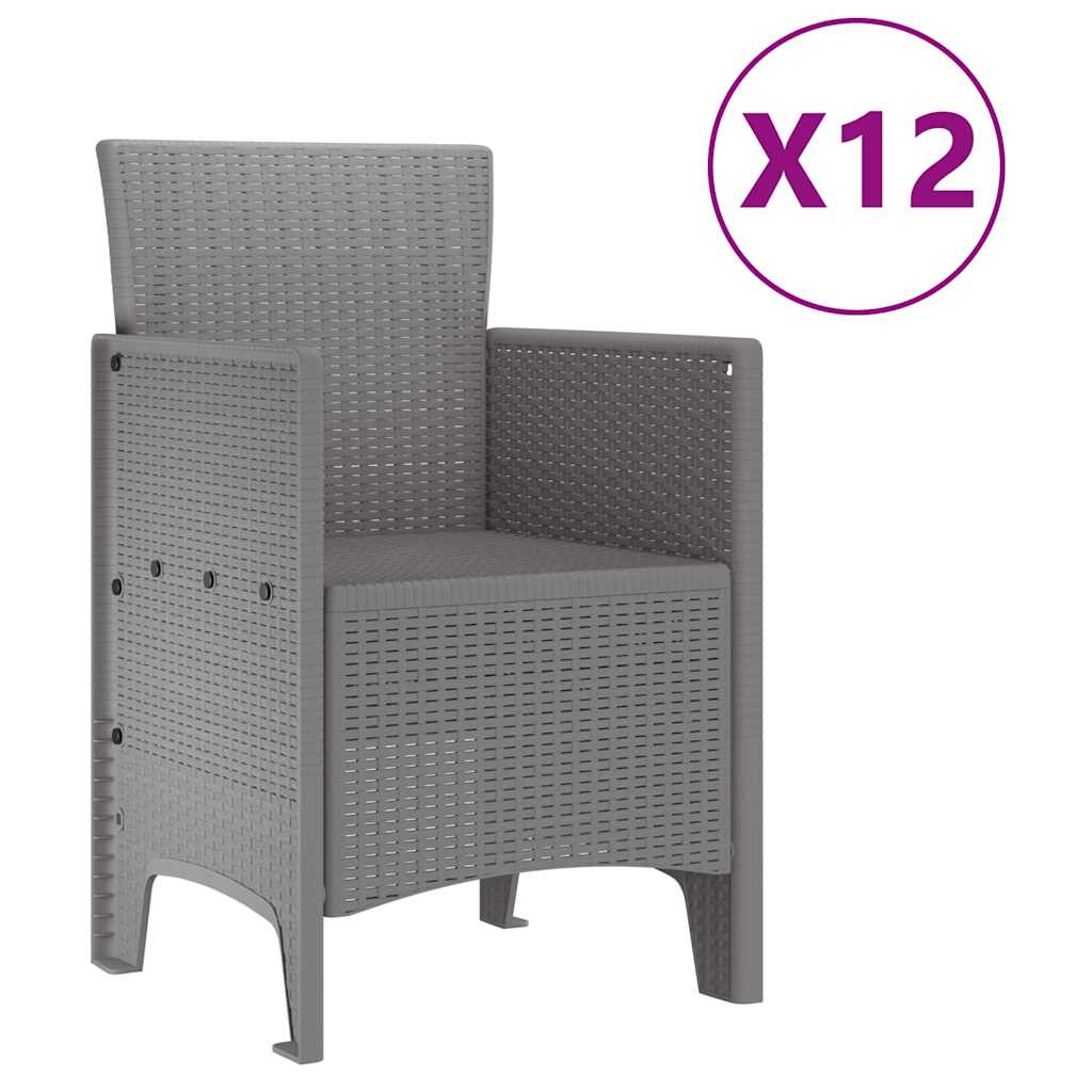 vidaXL Zestaw do jadalni w ogrodzie 13 pcs Jasnoszary Rattan Polt