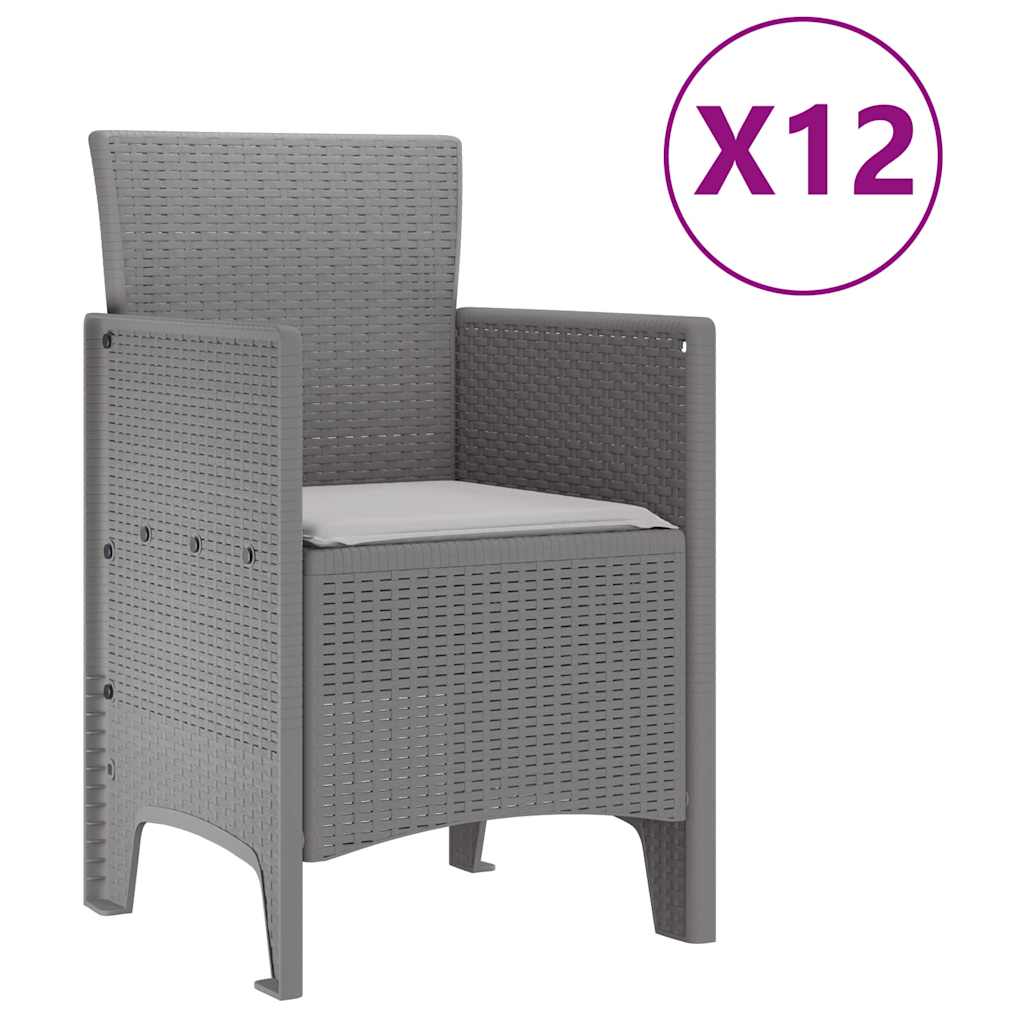 vidaXL Zestaw do jadalni w ogrodzie 13 szt. Jasnoszary Rattan Polt