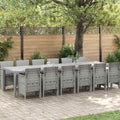 vidaXL Zestaw do jadalni w ogrodzie 13 pcs Jasnoszary Rattan Polt