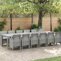 vidaXL Zestaw do jadalni w ogrodzie 13 pcs Jasnoszary Rattan Polt