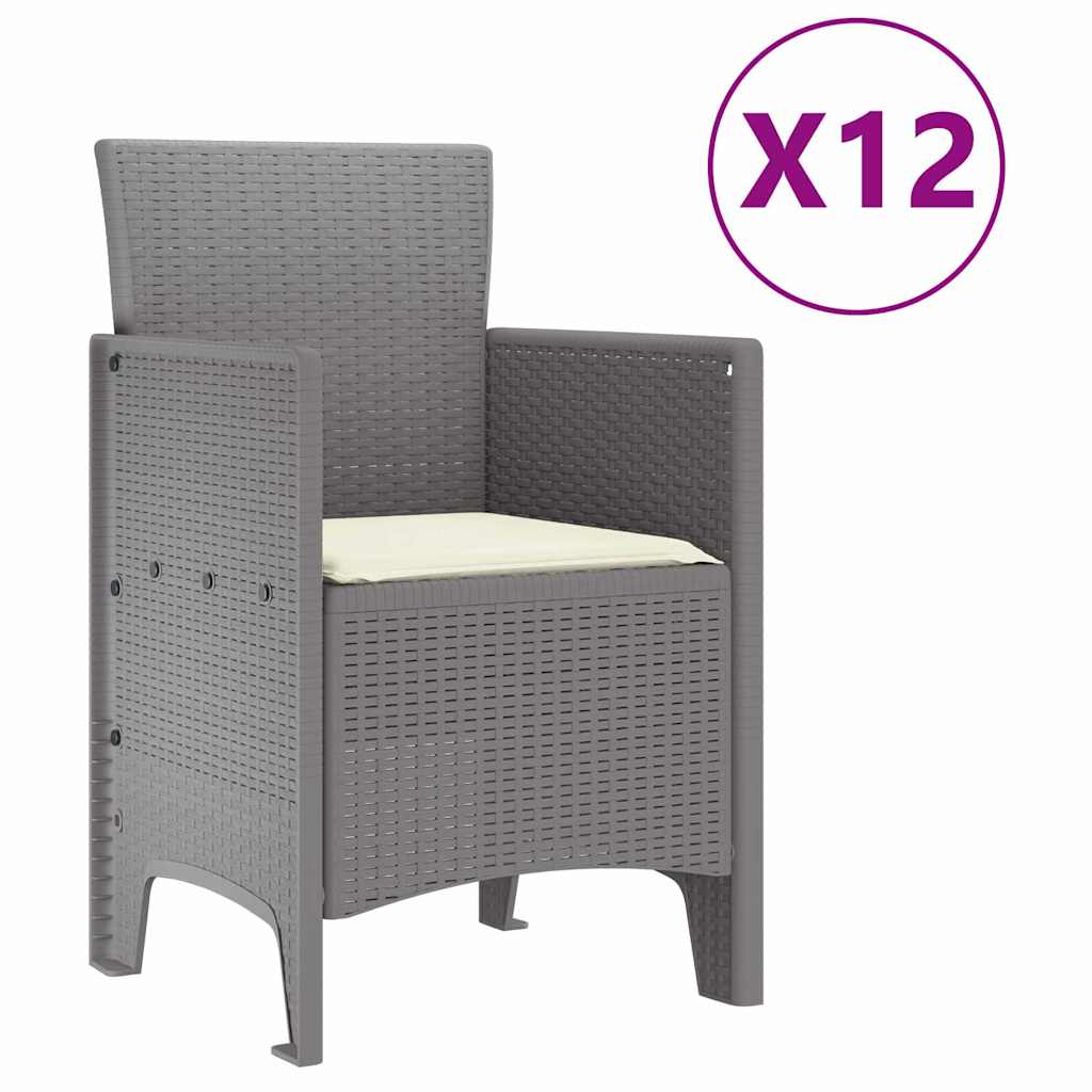 vidaXL Zestaw do jadalni w ogrodzie 13 pcs Jasnoszary Rattan Polt