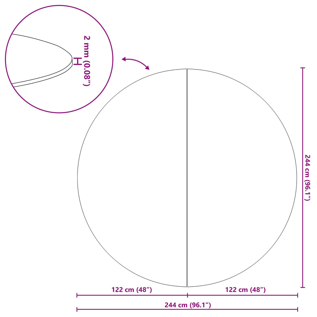 vidaXL Podkładka pod Basen Czarny Ø 244 cm Tkanina Niewłóknista