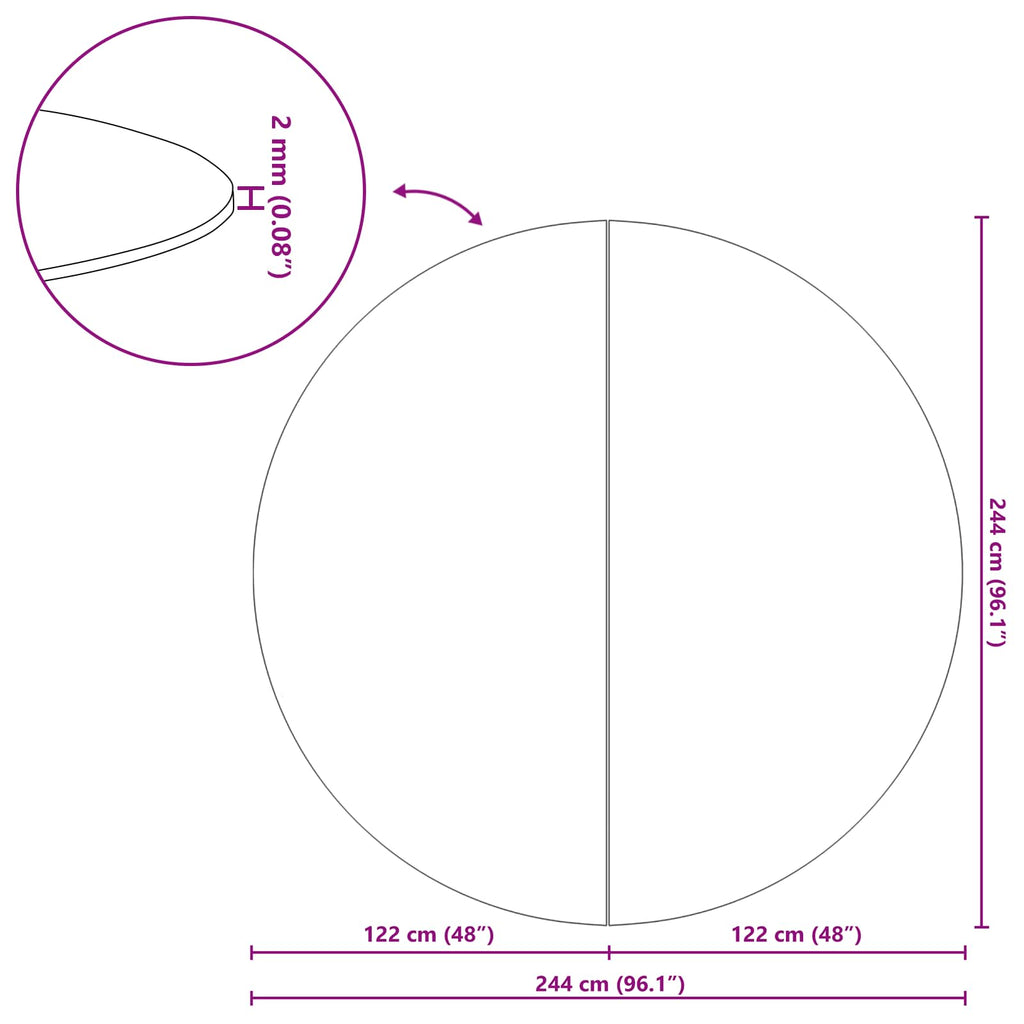 vidaXL Podkładka pod Basen Czarny Ø 244 cm Tkanina Niewłóknista